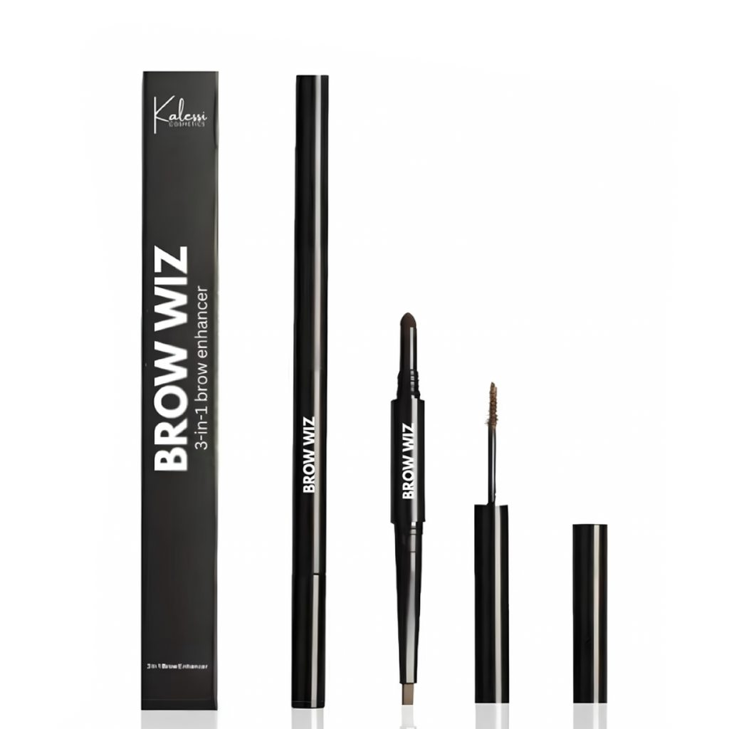 Kalessi Cosmetics BROW WIZ 3-in-1 Brow Enhancer — 3-in-1 brow pencil, powder, and spoolie for defined filled and groomed brows in one step