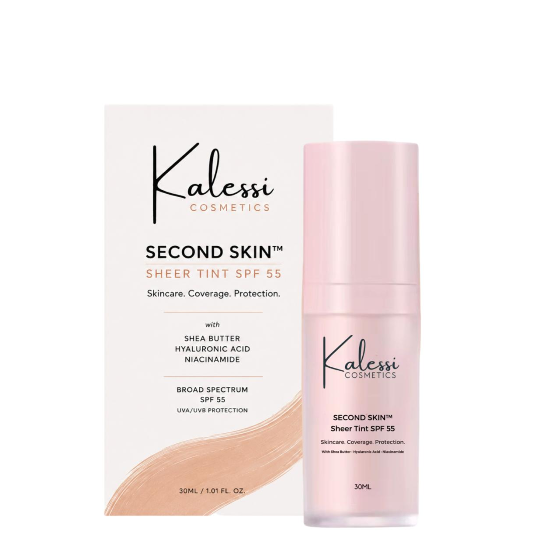 Kalessi Cosmetics Second Skin Sheer Tint Foundation SPF55 — lightweight breathable skin tint foundation with broad spectrum sun protection